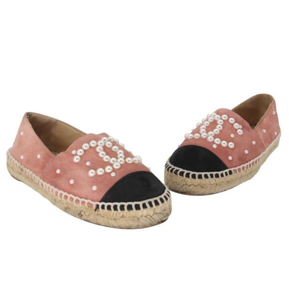 Chanel Espadrille 36 Suede and Faux Leather Pearl CC Flats CC-0523N-0195 - Picture 2 of 13